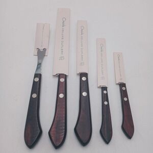 Oneida Deluxe Stainless‎ Knives Wood Handle #102/124/131/137/152 Lot of 5